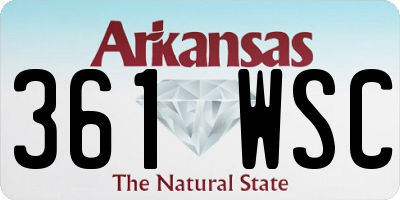 AR license plate 361WSC