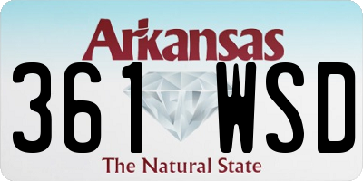 AR license plate 361WSD