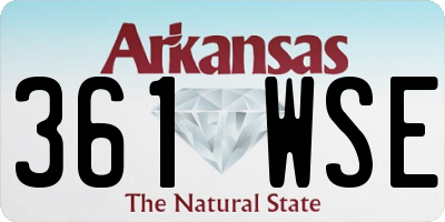 AR license plate 361WSE