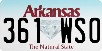 AR license plate 361WSO