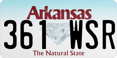 AR license plate 361WSR