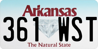 AR license plate 361WST
