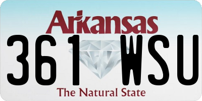 AR license plate 361WSU