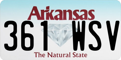 AR license plate 361WSV