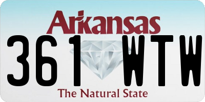 AR license plate 361WTW