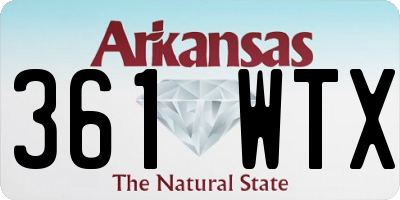 AR license plate 361WTX