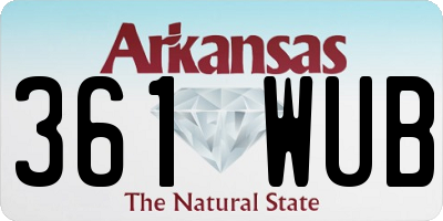 AR license plate 361WUB