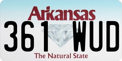 AR license plate 361WUD