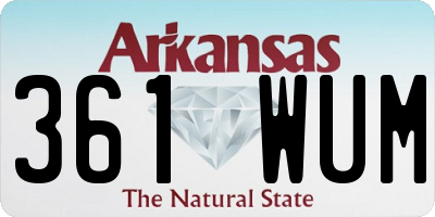 AR license plate 361WUM