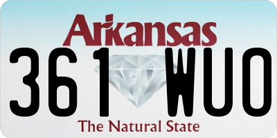 AR license plate 361WUO