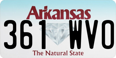 AR license plate 361WVO