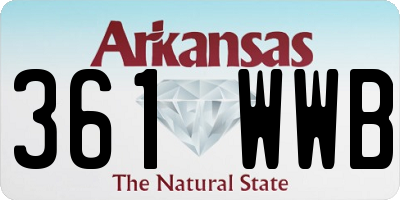 AR license plate 361WWB