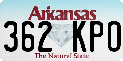 AR license plate 362KPO