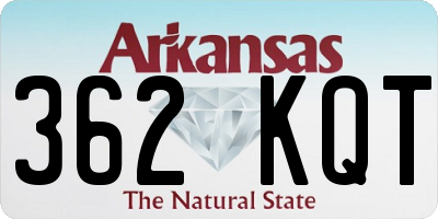 AR license plate 362KQT