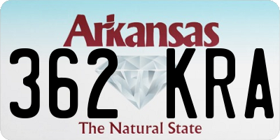 AR license plate 362KRA