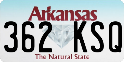 AR license plate 362KSQ
