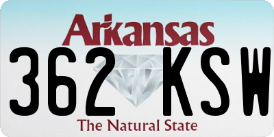 AR license plate 362KSW