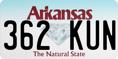AR license plate 362KUN