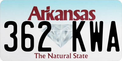 AR license plate 362KWA