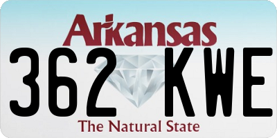 AR license plate 362KWE