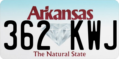 AR license plate 362KWJ