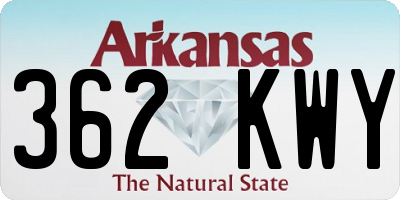 AR license plate 362KWY