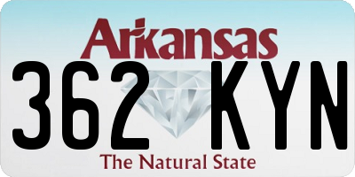 AR license plate 362KYN