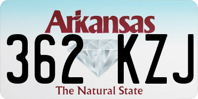 AR license plate 362KZJ