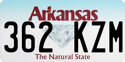 AR license plate 362KZM
