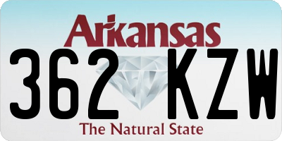 AR license plate 362KZW