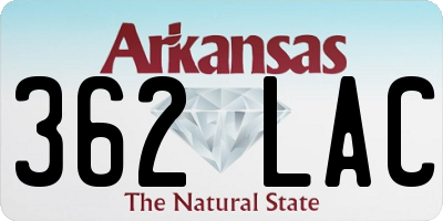 AR license plate 362LAC