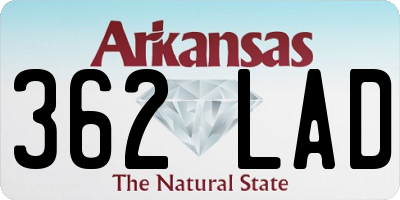 AR license plate 362LAD