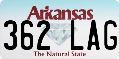 AR license plate 362LAG