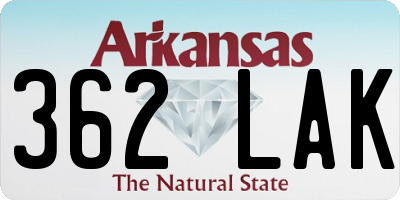 AR license plate 362LAK