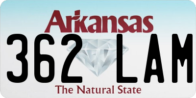 AR license plate 362LAM