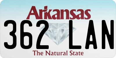 AR license plate 362LAN