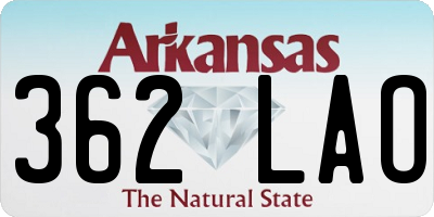 AR license plate 362LAO