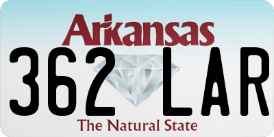 AR license plate 362LAR
