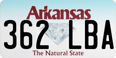 AR license plate 362LBA