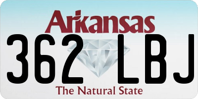 AR license plate 362LBJ