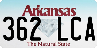 AR license plate 362LCA