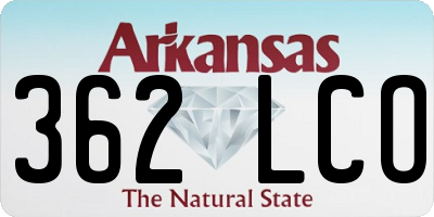 AR license plate 362LCO