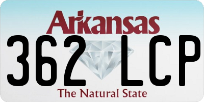 AR license plate 362LCP