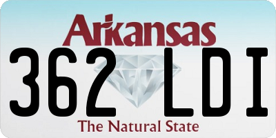 AR license plate 362LDI