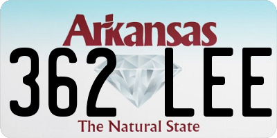 AR license plate 362LEE
