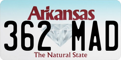 AR license plate 362MAD