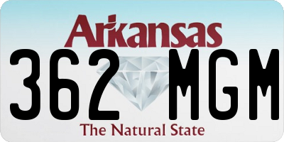 AR license plate 362MGM