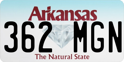AR license plate 362MGN