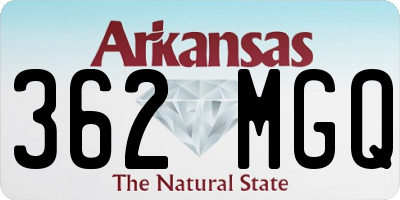 AR license plate 362MGQ