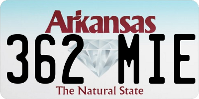 AR license plate 362MIE